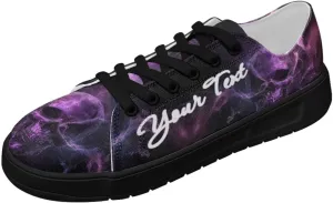 Skull Print Custom Walking Shoes for Women Men Canvas Work Running Sneaker with Your Name & Text
