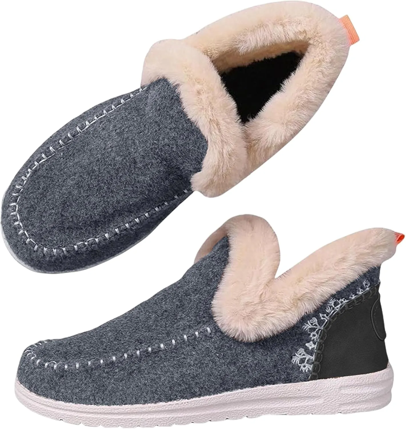 Slippers for Women & Men Indoor and Outdoor Winter Warm Fuzzy House Boots Slip On Sneakers for Cozy Feet Wide Slipper Shoes Unisex