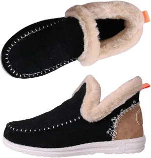 Slippers for Women & Men Indoor and Outdoor Winter Warm Fuzzy House Boots Slip On Sneakers for Cozy Feet Wide Slipper Shoes Unisex