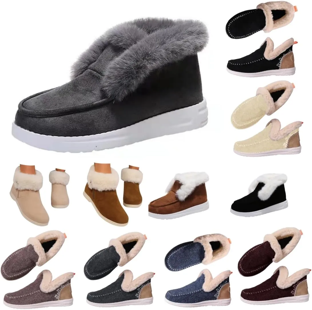 Slippers for Women & Men Indoor and Outdoor Winter Warm Fuzzy House Boots Slip On Sneakers for Cozy Feet Wide Slipper Shoes Unisex