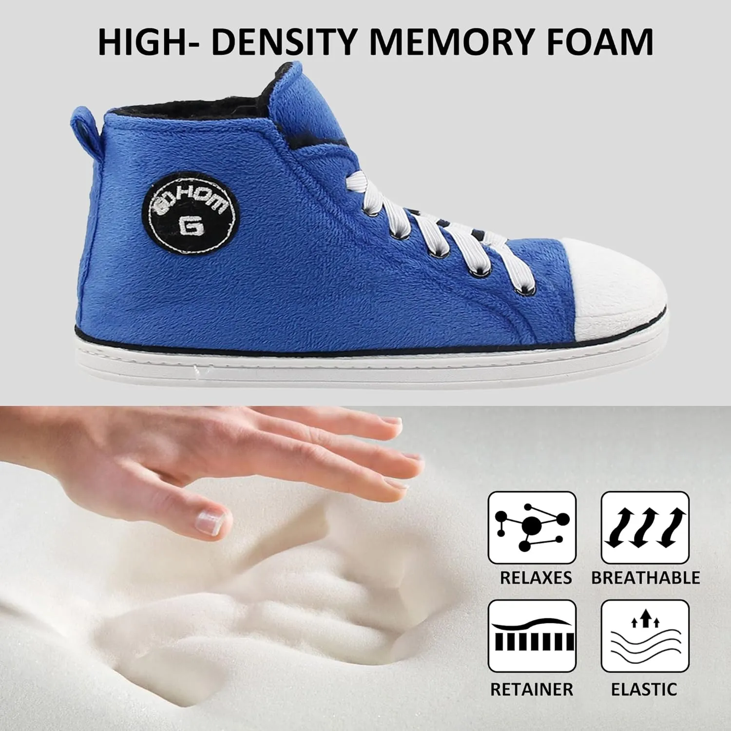 Sneaker Slippers for Women Fashion Indoor House Slipper Boots, Women's Super Soft Warm High Top Plush House Shoes for Women Slippers