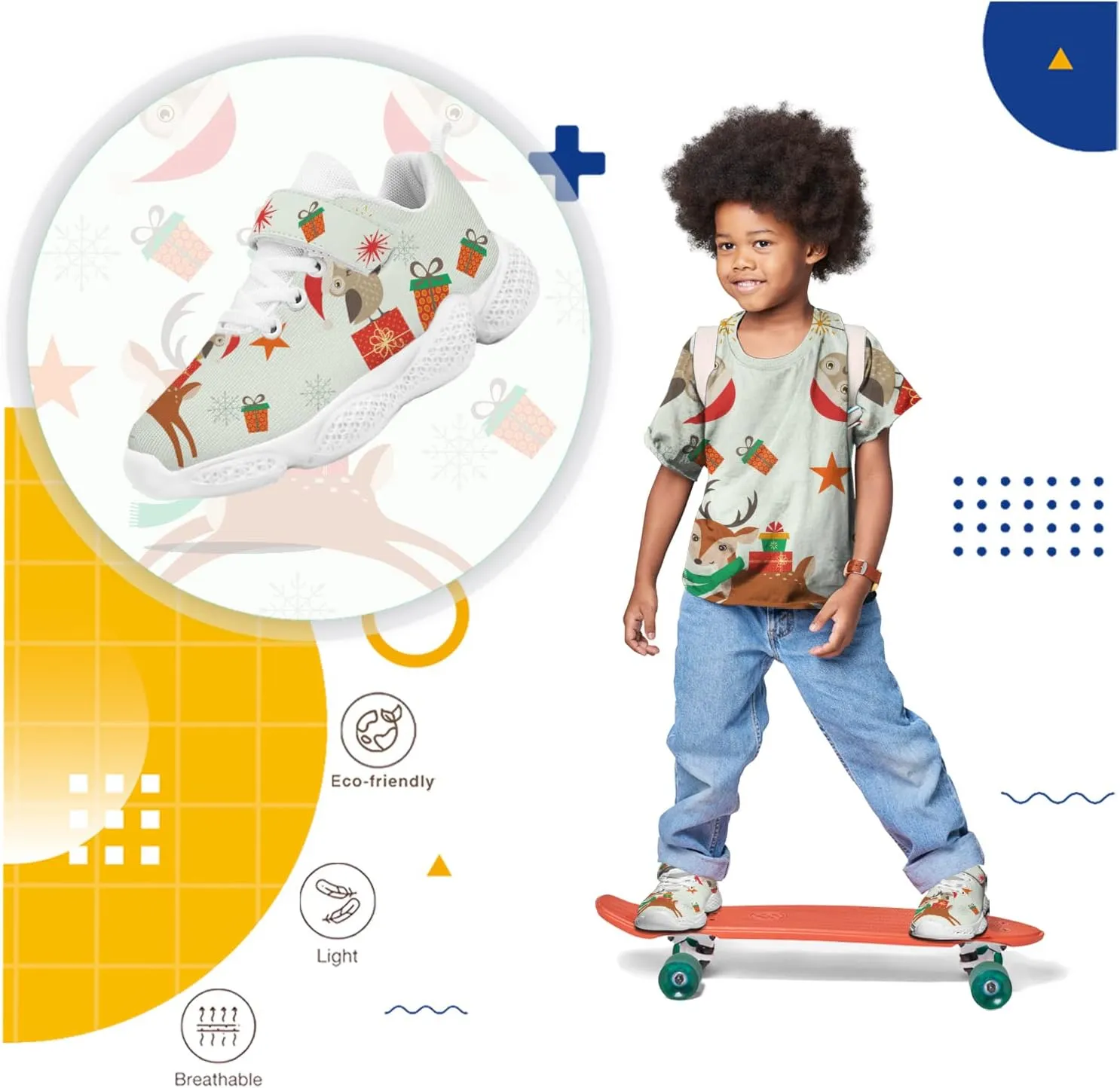 Sneakers for Boys Girls Kids Cartoon Animals Painted Running Shoes Children Outdoor Tennis Shoes