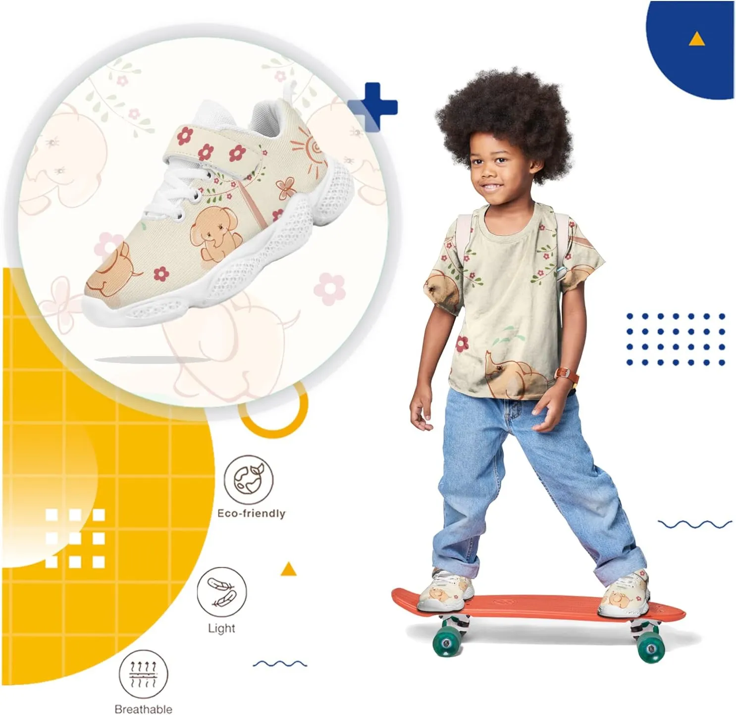 Sneakers for Boys Girls Kids Cartoon Animals Painted Running Shoes Children Outdoor Tennis Shoes