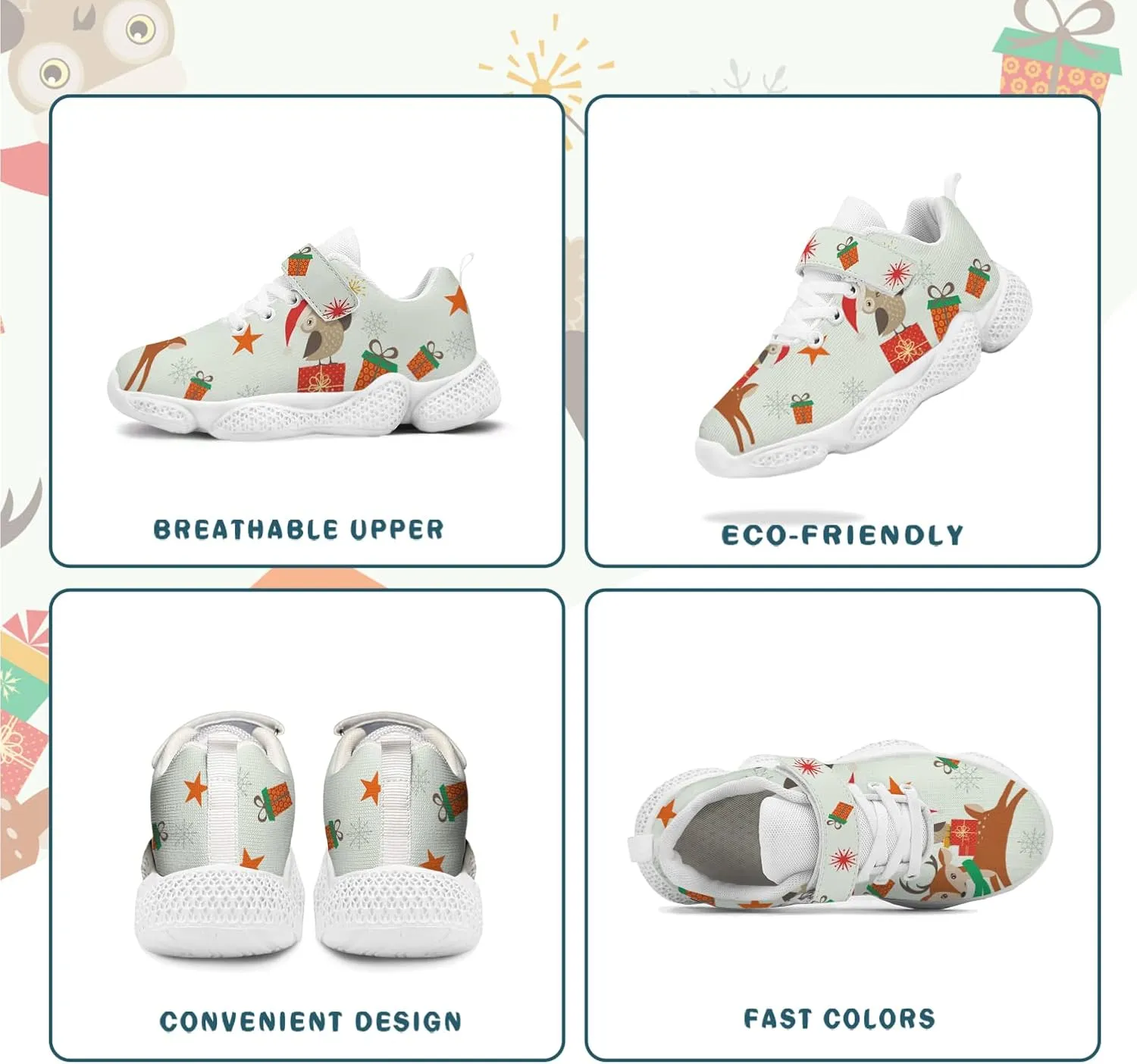 Sneakers for Boys Girls Kids Cartoon Animals Painted Running Shoes Children Outdoor Tennis Shoes