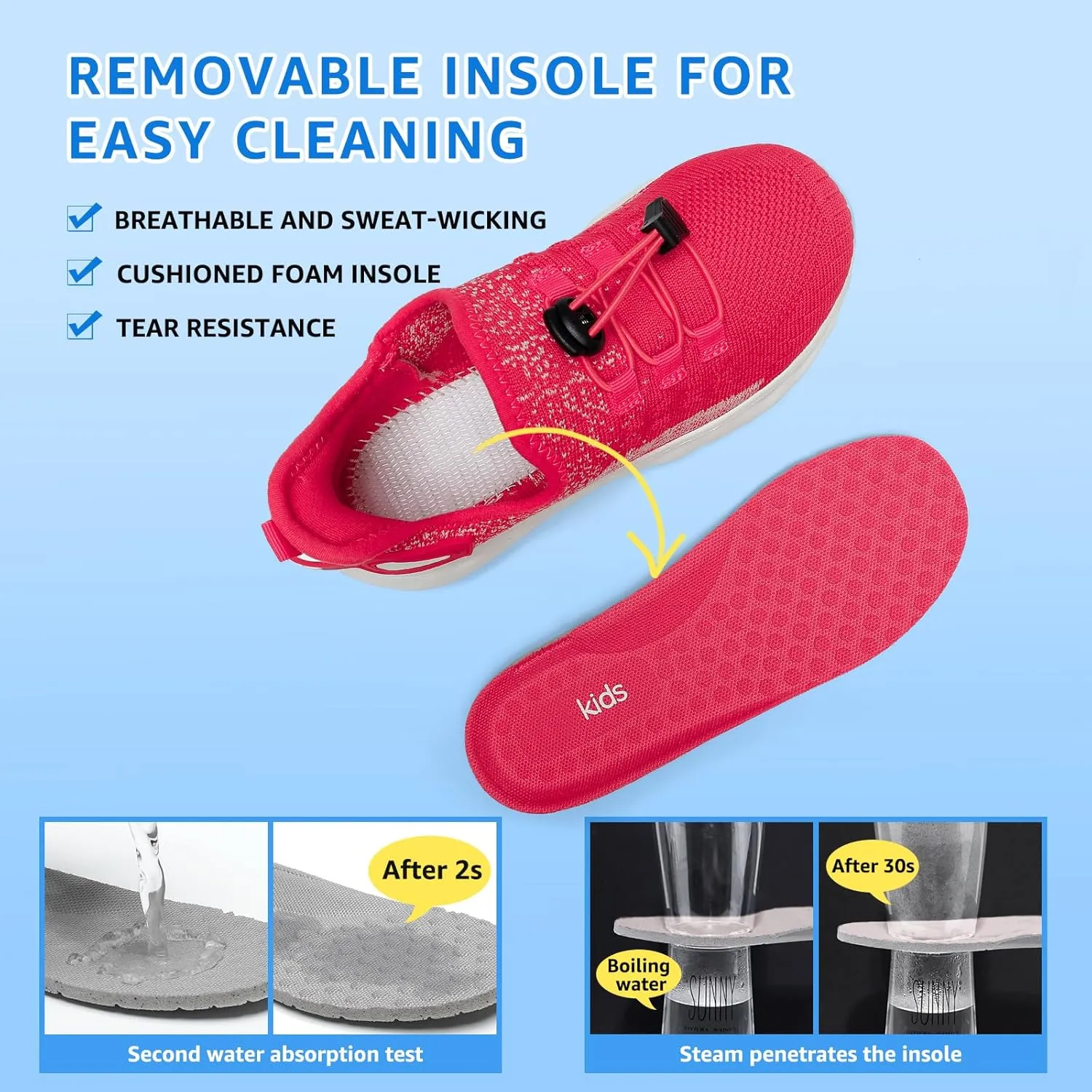 Sneakers for Boys Slip on Sneakers Girls School Tennis Gym Athletic