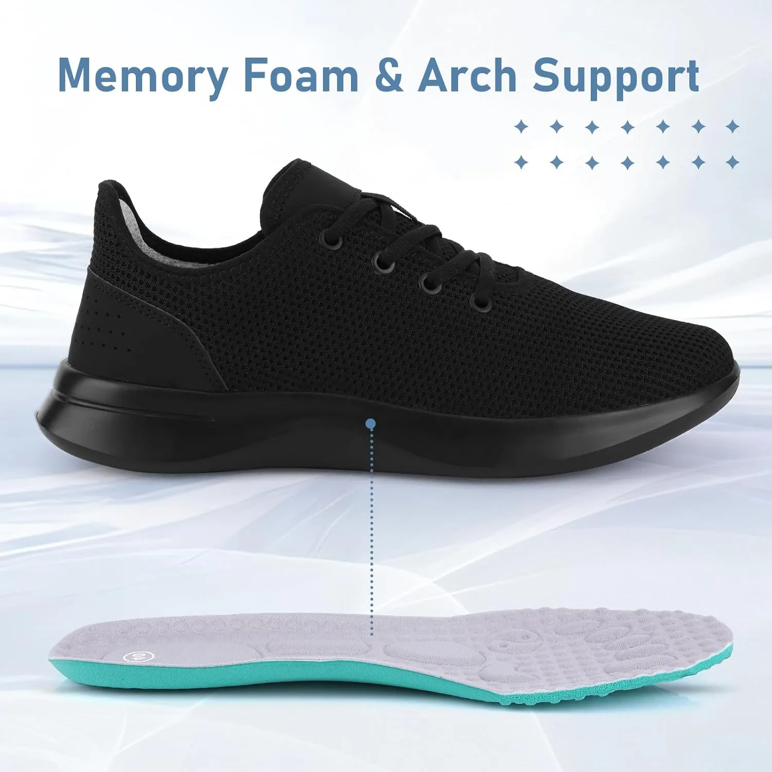 Sneakers for Women Men, Walking Shoes Tree Women’s Runner Sneakers with Arch Support, Comfortable Lightweight Walking Sneakers, Non Slip Athletic Tennis Running Shoes for Gym Workout Yoga Walking