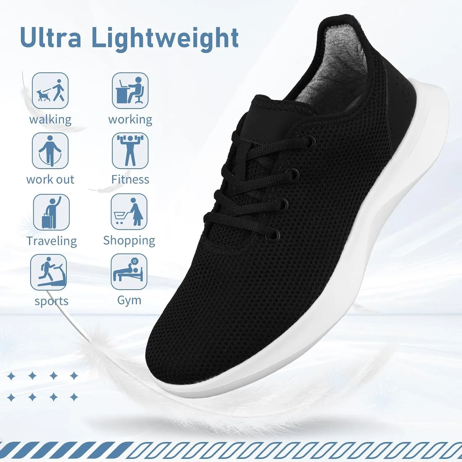 Sneakers for Women Men, Walking Shoes Tree Women’s Runner Sneakers with Arch Support, Comfortable Lightweight Walking Sneakers, Non Slip Athletic Tennis Running Shoes for Gym Workout Yoga Walking