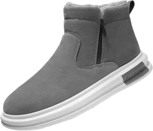 Snow Boots for Men Winter Warm Plush Lined Ankle Booties Waterproof Slip On Shoes Insulated Non Slip Boots Outdoor