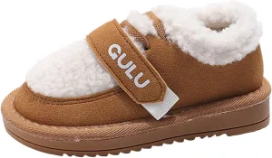 Snow Sneakers for Boys Girls, Suede Platform Warm F𝘂r Lined Fashion Slip-on Comfortable Winter Flat Creature Boots