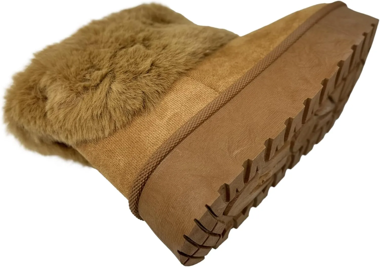 SOBEYO Women's Platform Booties Faux Suede Fur Lining Pull On Cuff Boots