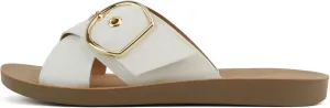 Soda Carol ~ Women Open Toe Crisscross Buckle Flat Sandals