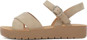 Soda CHESTER ~ Women Flat Sandals Flatform Ankle Buckle Criss Cross Band Straps Sandals Shoes