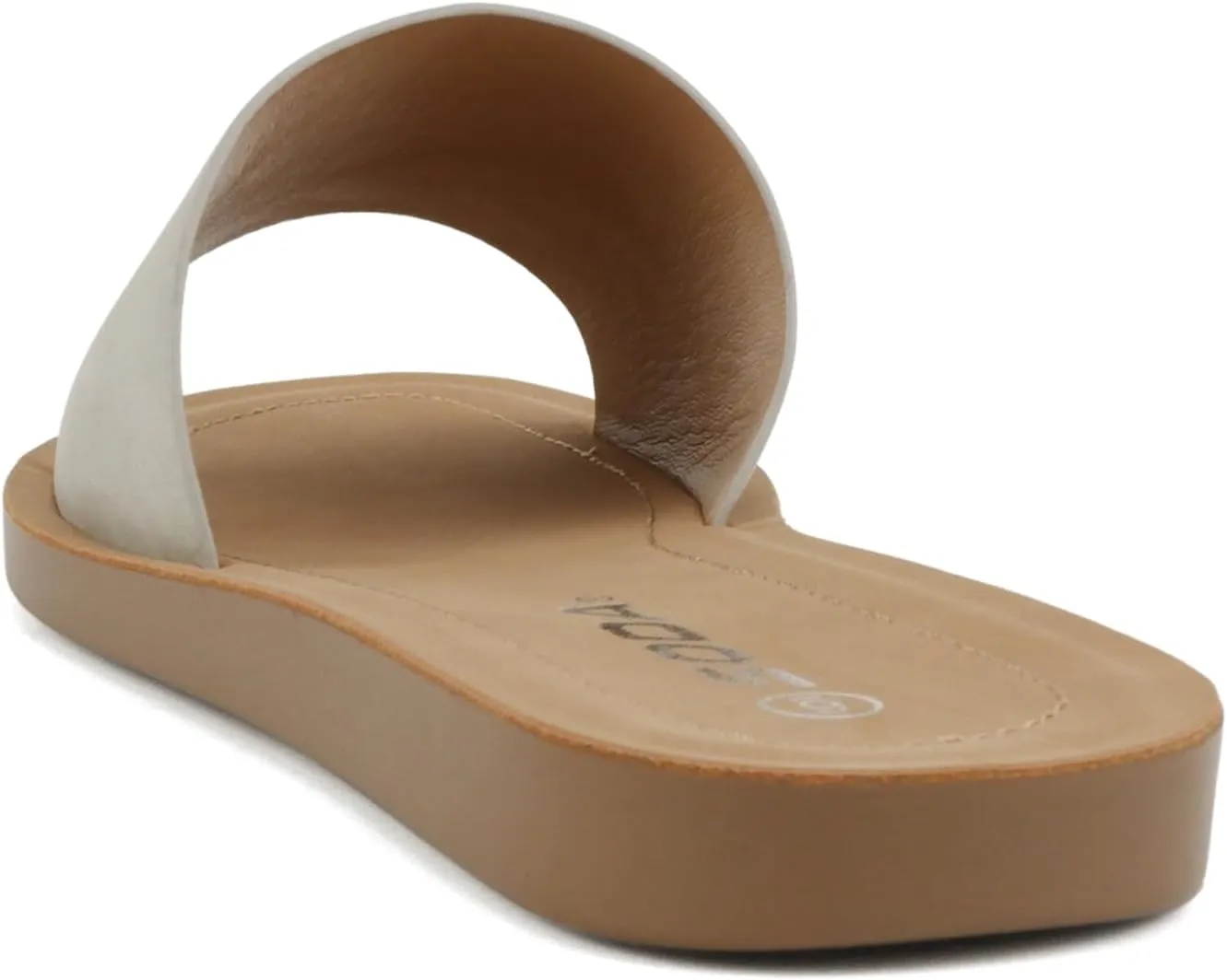 Soda Shoes Efron-S Women Flip Flops Basic Plain Slippers Slip On Sandals Slides Casual Peep Toe Beach