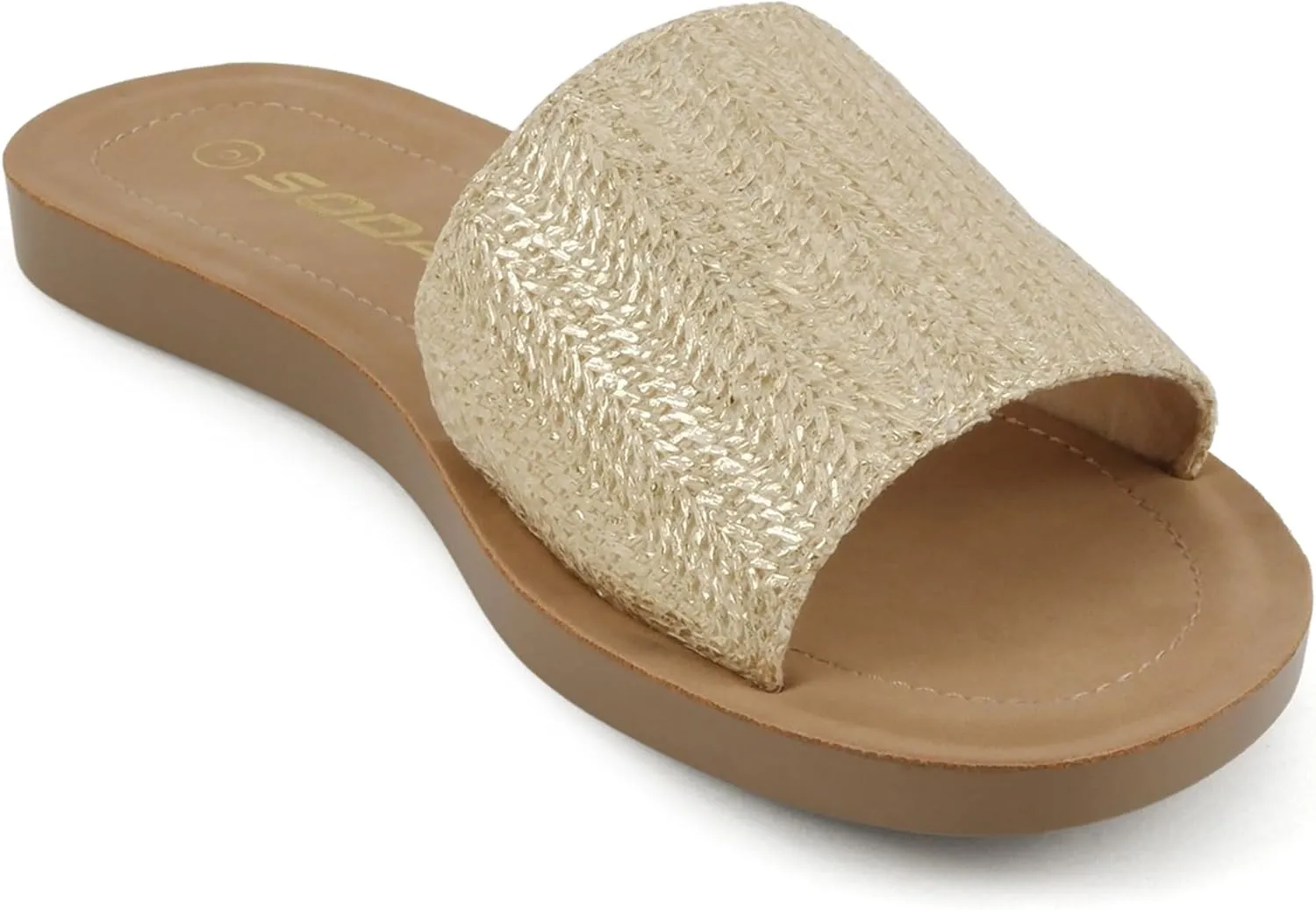 Soda Shoes Efron-S Women Flip Flops Basic Plain Slippers Slip On Sandals Slides Casual Peep Toe Beach