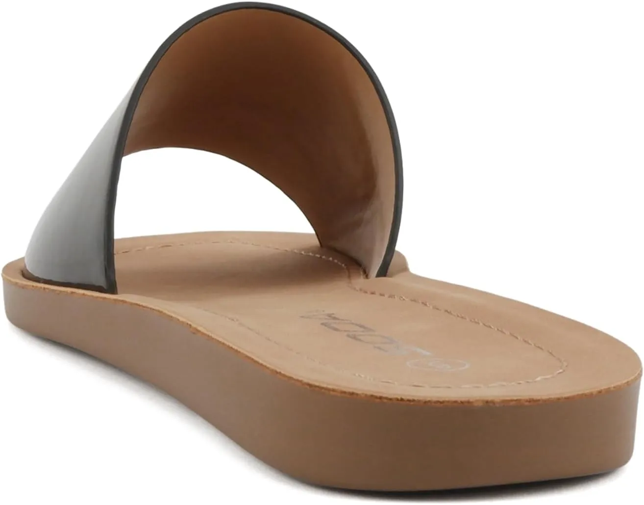 Soda Shoes Efron-S Women Flip Flops Basic Plain Slippers Slip On Sandals Slides Casual Peep Toe Beach