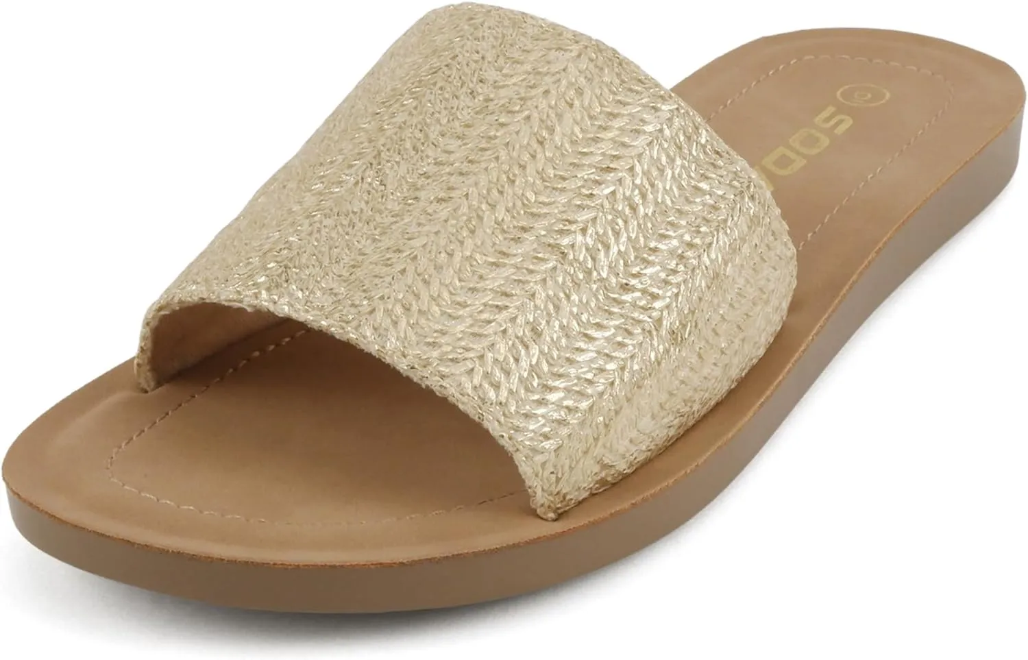 Soda Shoes Efron-S Women Flip Flops Basic Plain Slippers Slip On Sandals Slides Casual Peep Toe Beach