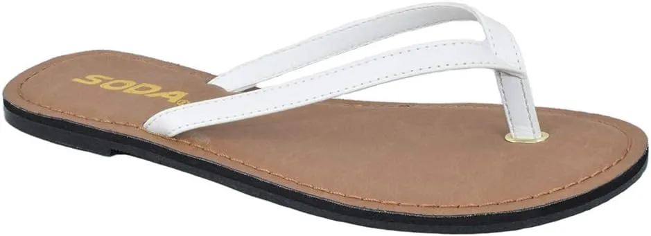 Soda Shoes Women Flip Flops Basic Plain Sandals Strap Casual Beach Thongs FELER