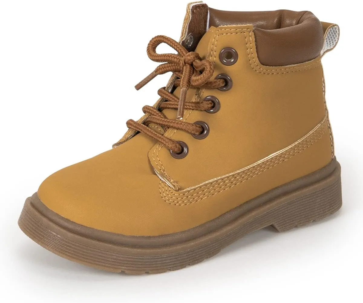 Sonsage Boy Girl Ankle Boots Waterproof Non-Slip Leather Chelsea Boots Little Kids Toddler Snow Winter Combat Ankle Work Booties Size US 5.5-9.5