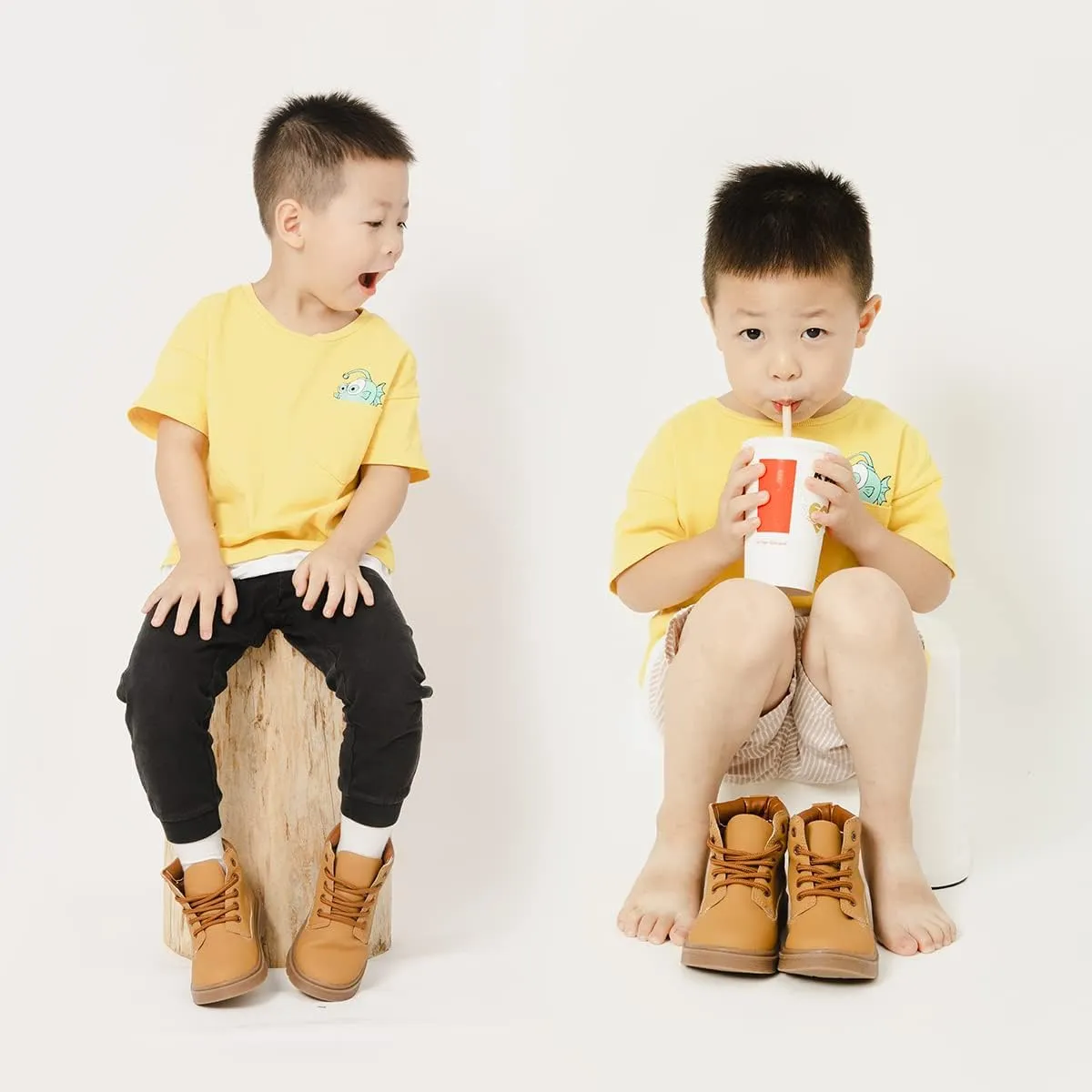 Sonsage Boy Girl Ankle Boots Waterproof Non-Slip Leather Chelsea Boots Little Kids Toddler Snow Winter Combat Ankle Work Booties Size US 5.5-9.5