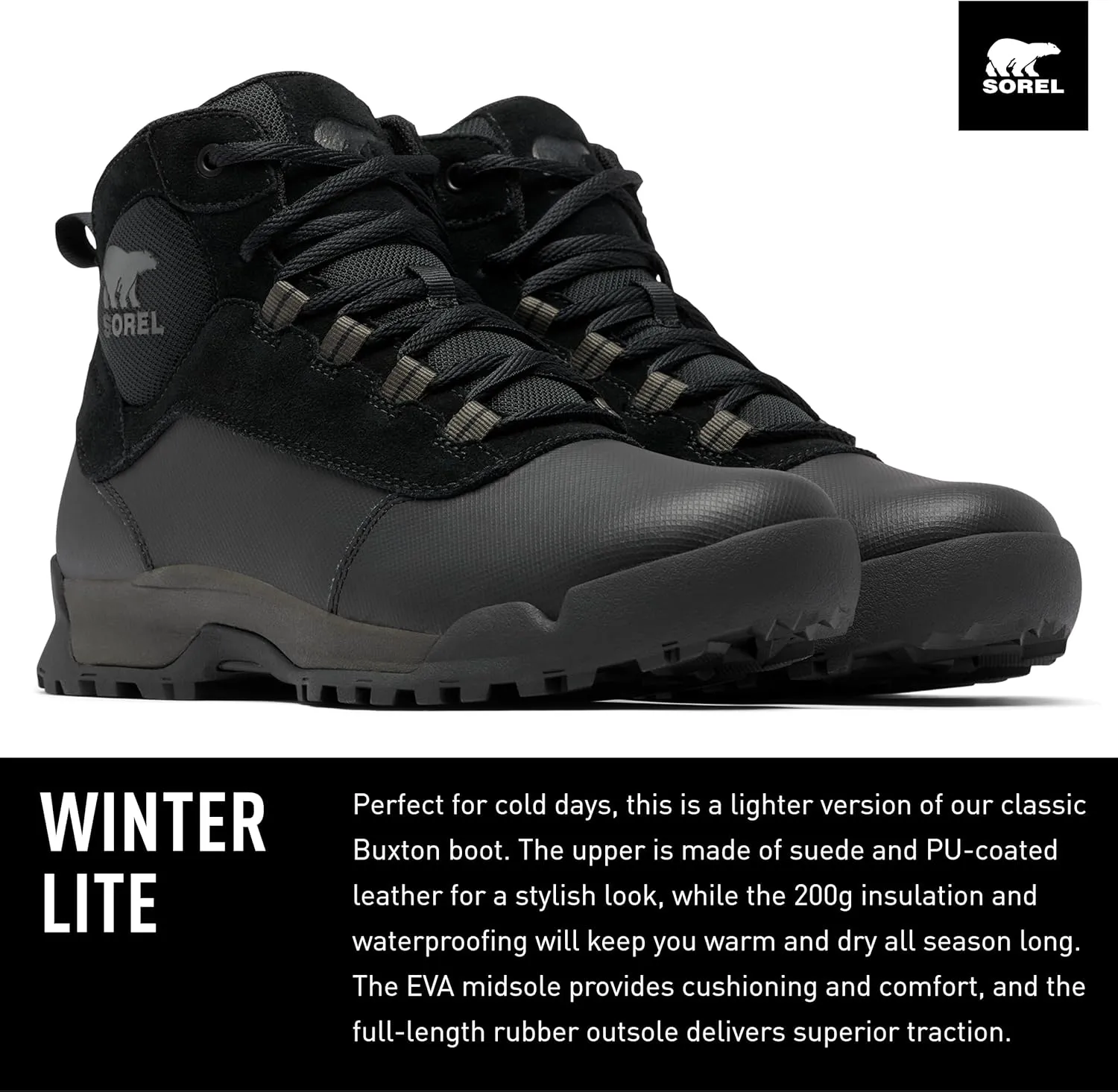 Sorel Men's Buxton Lite Lace Waterproof Boots