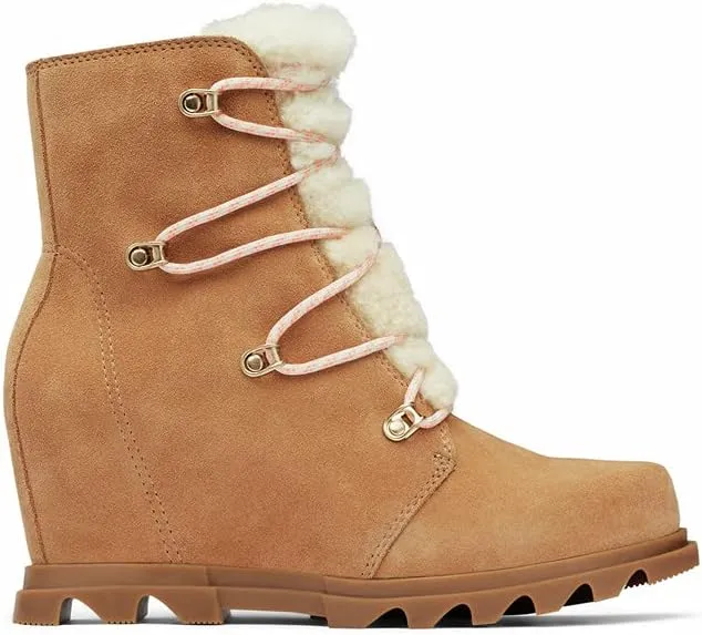 Sorel Women's Joan of Arctic Wedge III Lace Cozy Boot — Waterproof Suede Wedge Boots