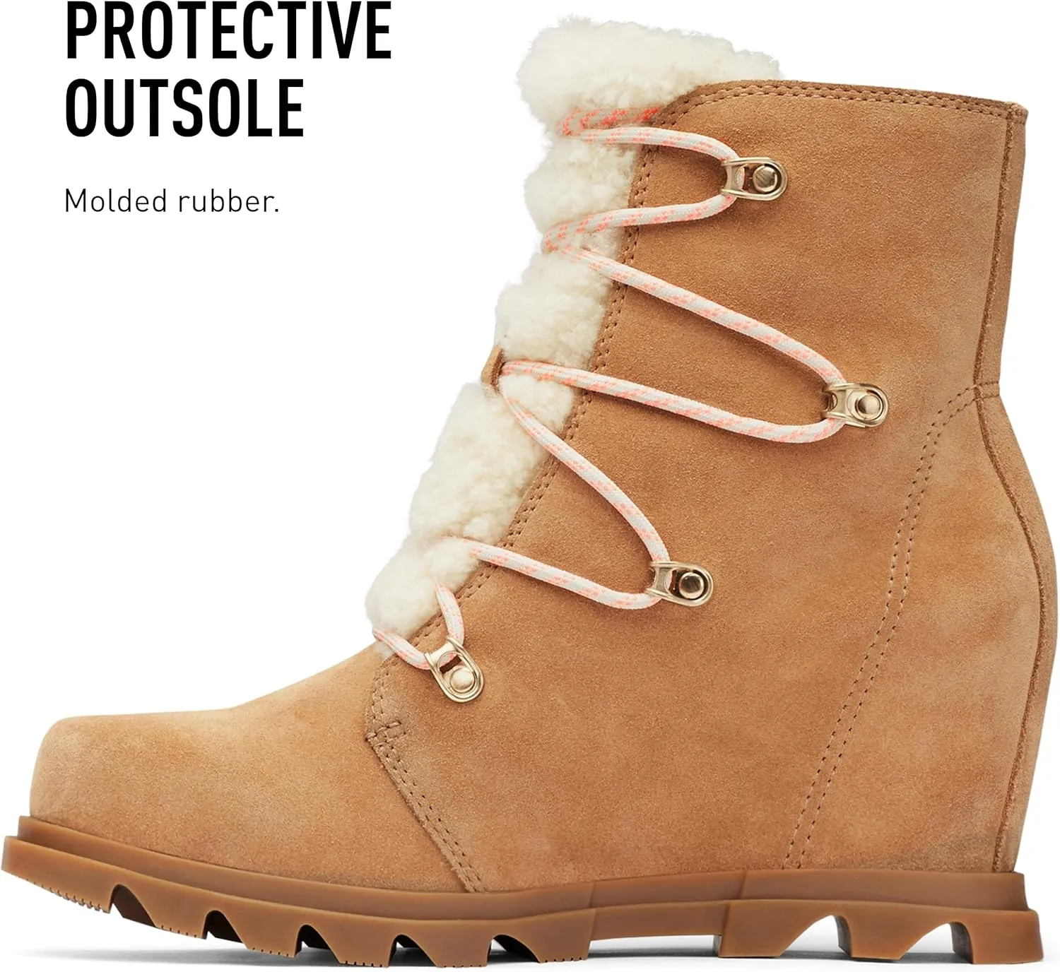 Sorel Women's Joan of Arctic Wedge III Lace Cozy Boot — Waterproof Suede Wedge Boots