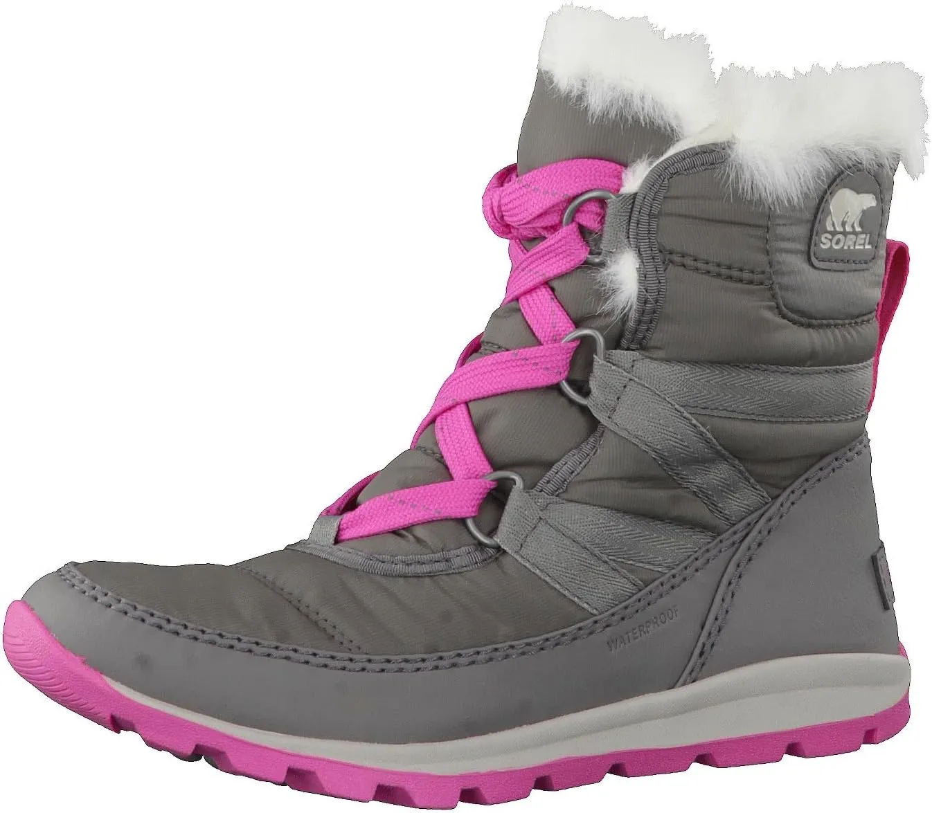 SOREL - Youth Whitney Short Lace Waterproof Snow Boots for Winter with Faux Fur Cuff