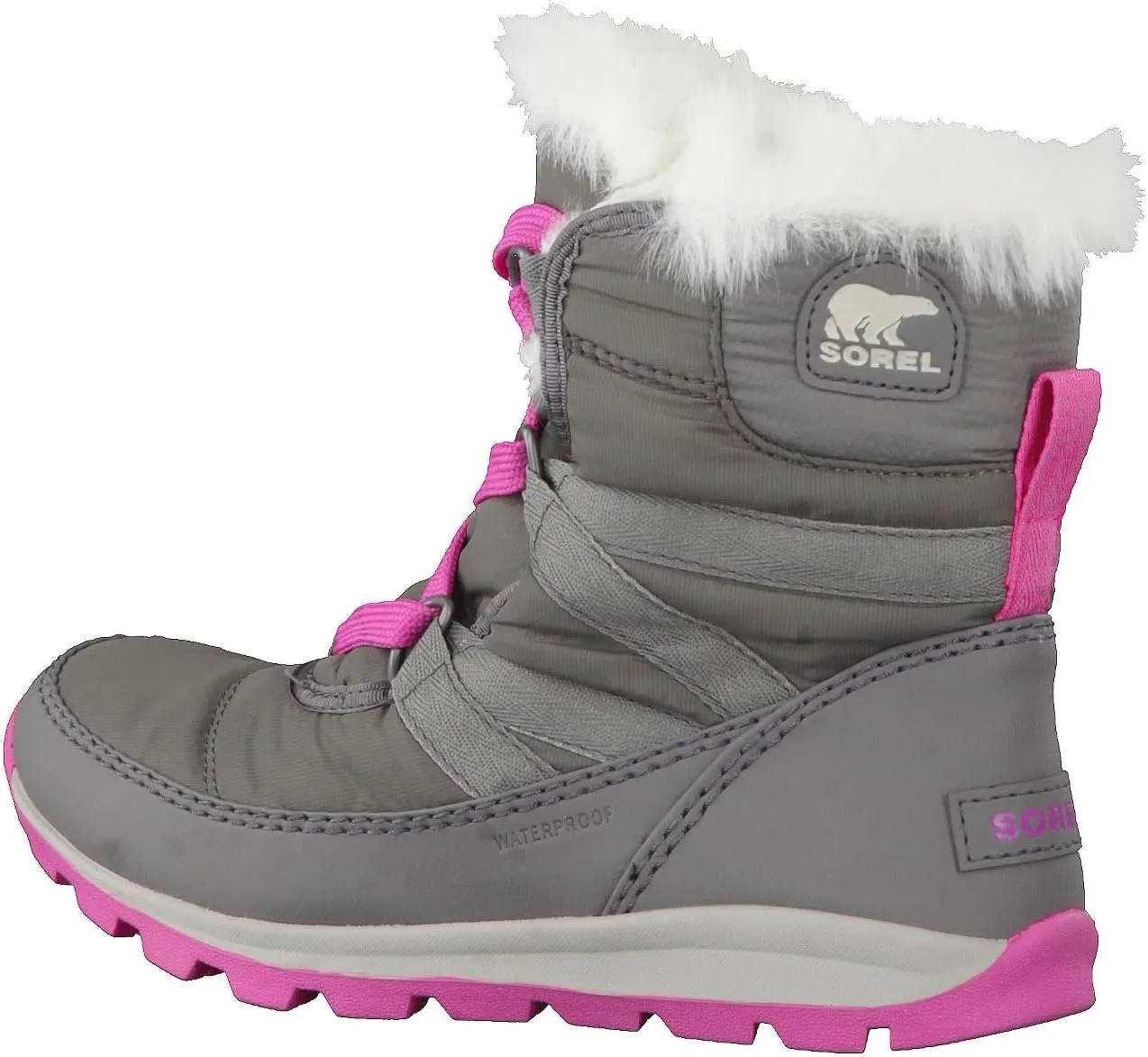 SOREL - Youth Whitney Short Lace Waterproof Snow Boots for Winter with Faux Fur Cuff