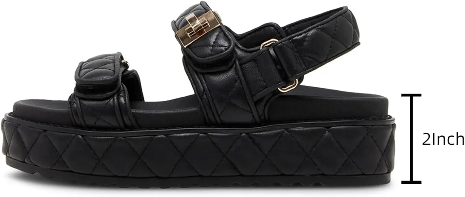 SOVANYOU Raffia Platform Wedge Sandals for Women Comfortable Summer Beach Sandals Open Toe Slingback Platform Sandals with Adjustable Double Buckle
