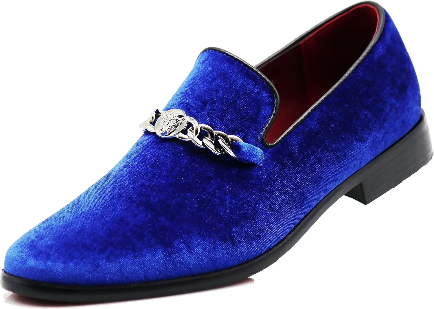 SP34 Men's Vintage Fashion Chain Buckle Dress Loafers Slip On Shoes Tuxedo Dress Shoes