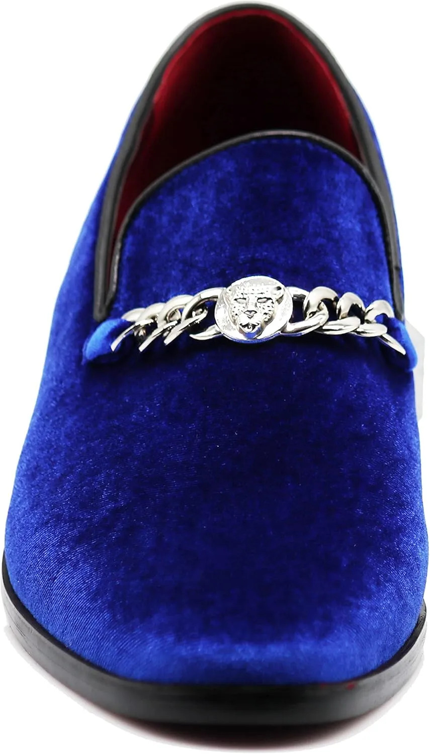 SP34 Men's Vintage Fashion Chain Buckle Dress Loafers Slip On Shoes Tuxedo Dress Shoes