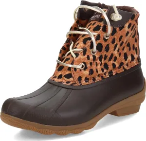 Sperry Womens Syren Gulf Leopard Duck Casual Boots Ankle Low Heel 1-2" - Brown - Size 5.5 M