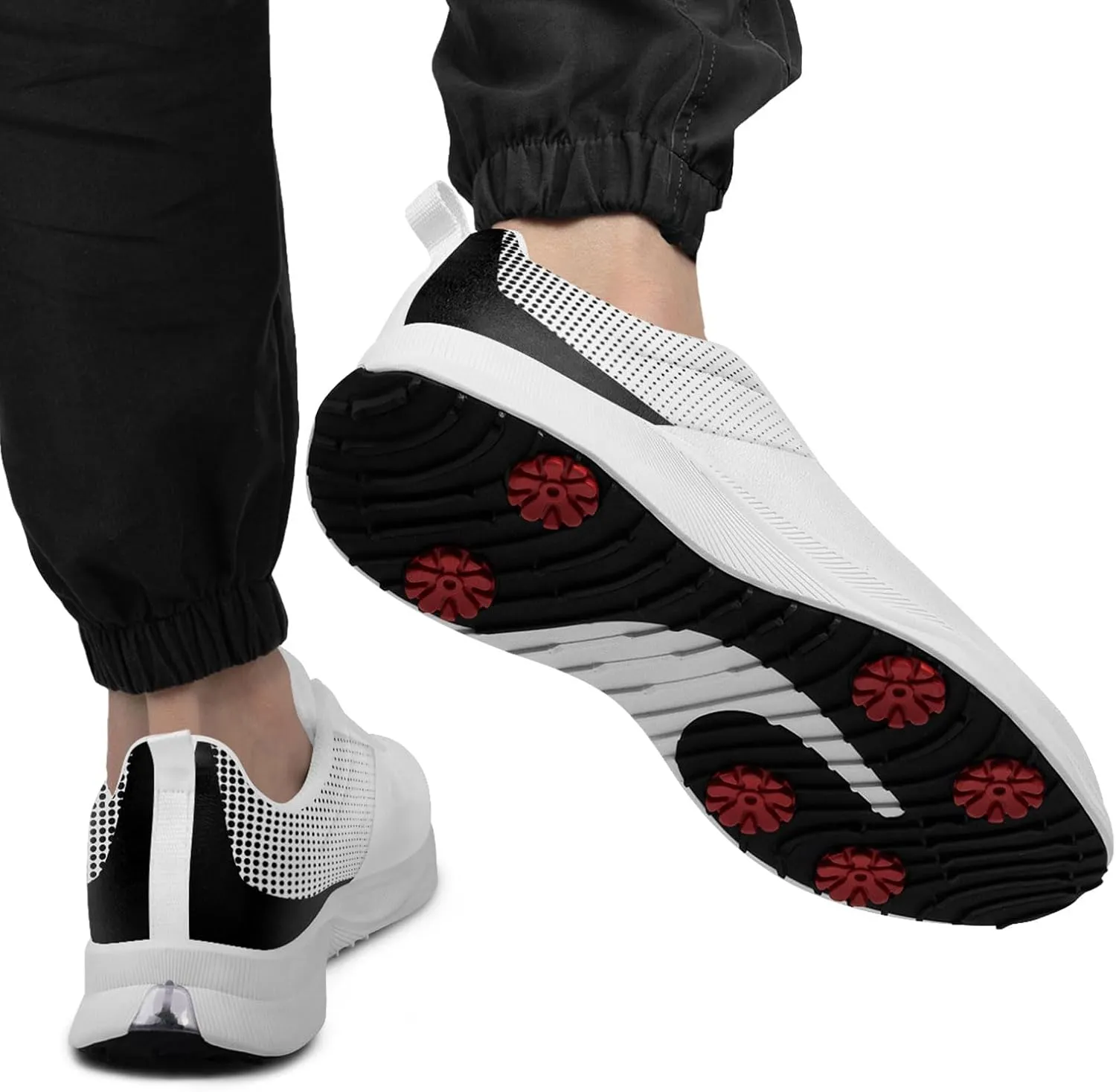 Spikeless Golf Shoes for Men, Artistic Design Women's Breathable Golf Sneakers with Heel Ventilation Sport Trainers