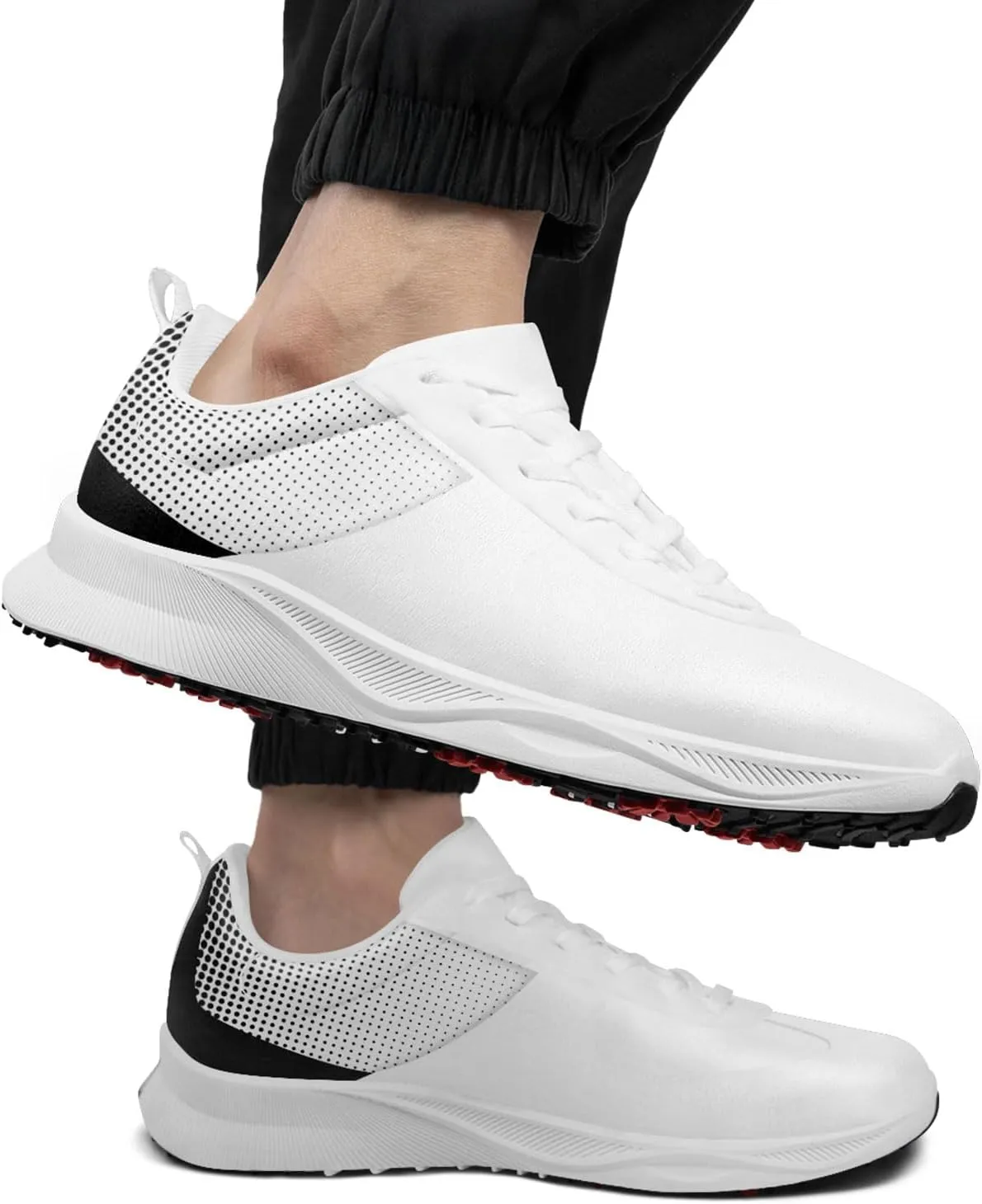Spikeless Golf Shoes for Men, Artistic Design Women's Breathable Golf Sneakers with Heel Ventilation Sport Trainers