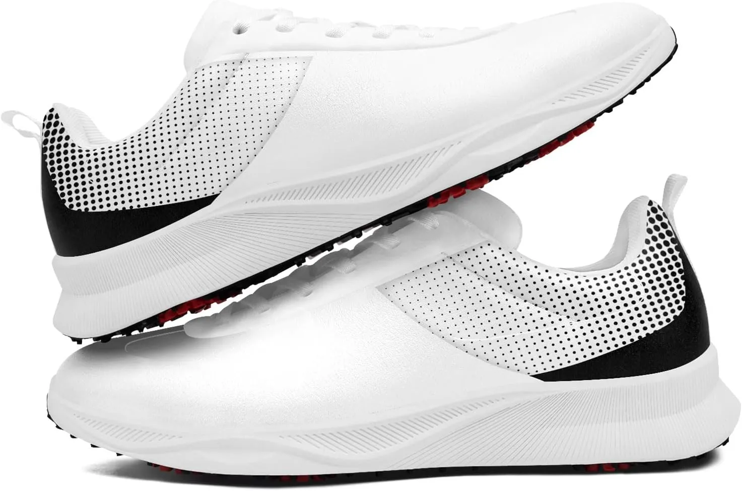 Spikeless Golf Shoes for Men, Artistic Design Women's Breathable Golf Sneakers with Heel Ventilation Sport Trainers