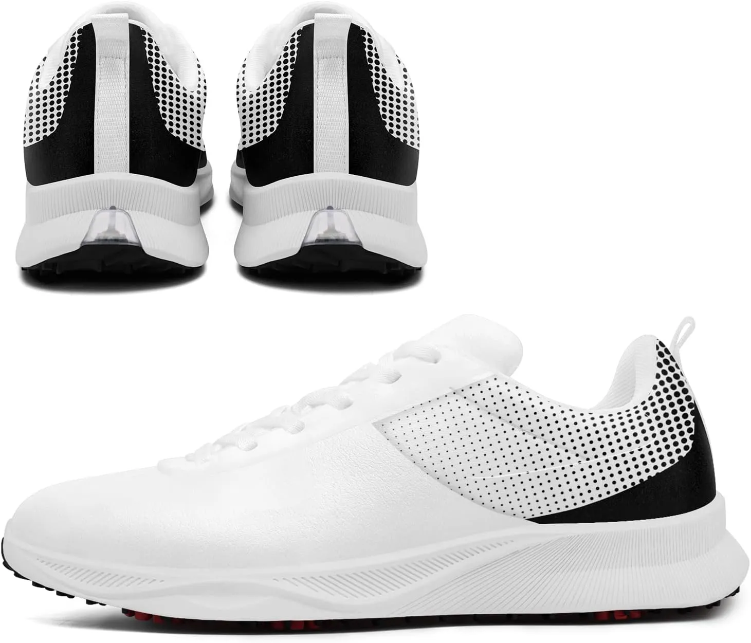 Spikeless Golf Shoes for Men, Artistic Design Women's Breathable Golf Sneakers with Heel Ventilation Sport Trainers
