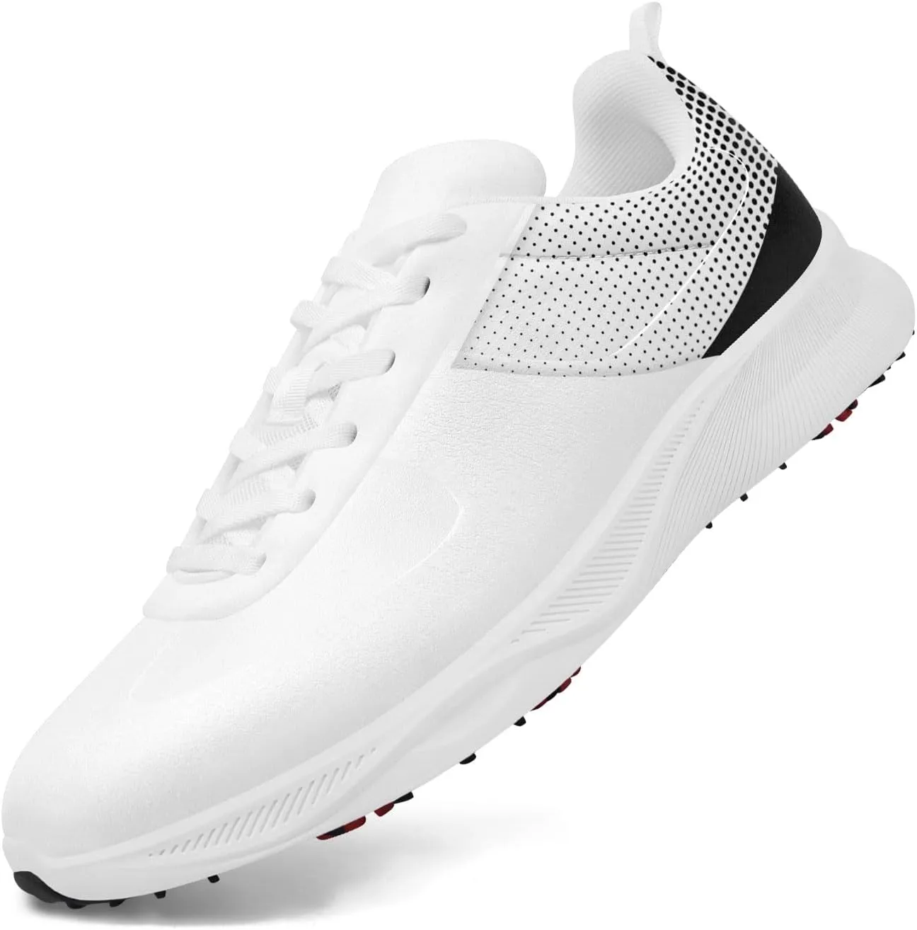 Spikeless Golf Shoes for Men, Artistic Design Women's Breathable Golf Sneakers with Heel Ventilation Sport Trainers
