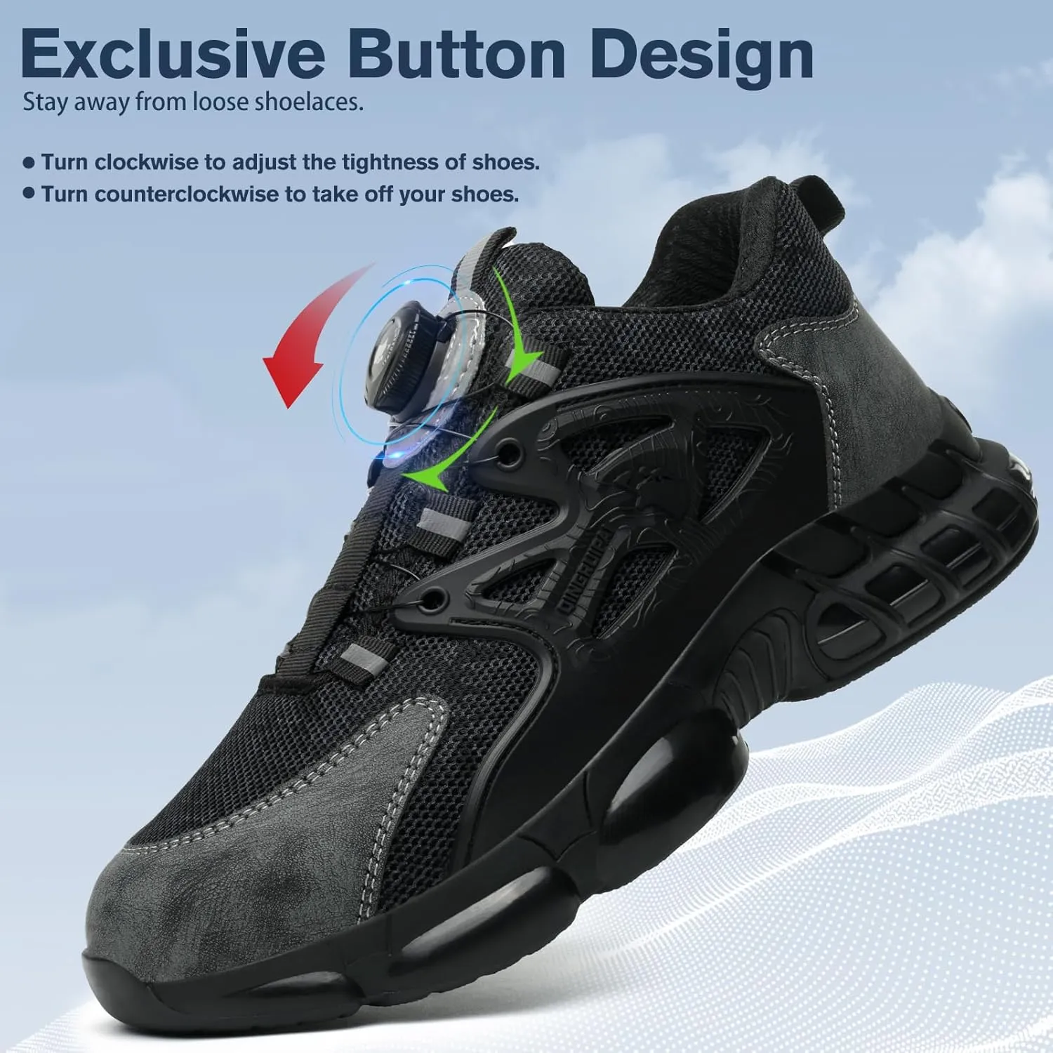 Steel Toe Shoes for Men Women Comfortable Safety Work Sneakers Industrial Non Slip Shoes Lightweight Puncture Proof