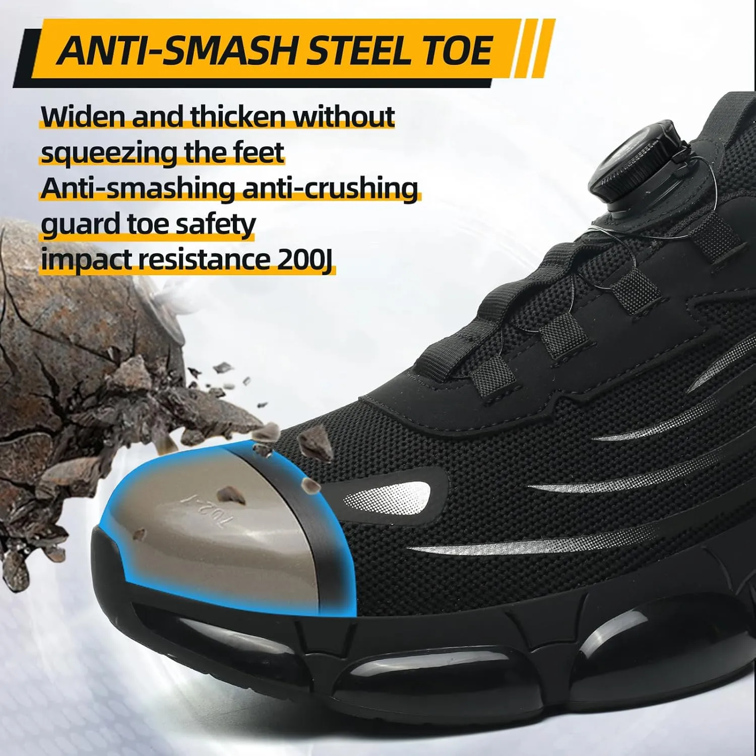 Steel Toe Shoes for Men Women Safety Work Shoes Air Cushion Construction Industrial Shoes Safety Shoes Lightweight Steel Toe Sneakers for Men