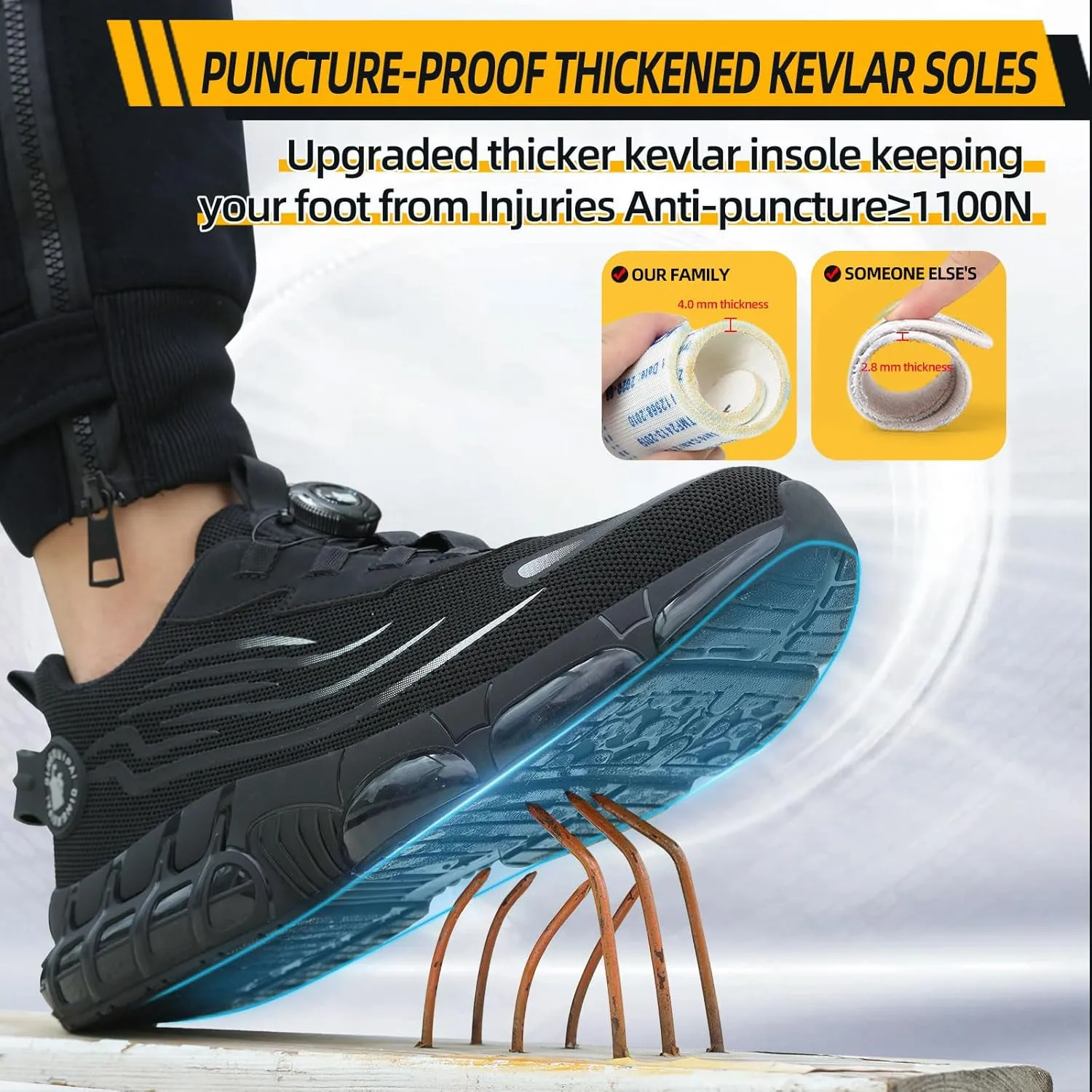 Steel Toe Shoes for Men Women Safety Work Shoes Air Cushion Construction Industrial Shoes Safety Shoes Lightweight Steel Toe Sneakers for Men