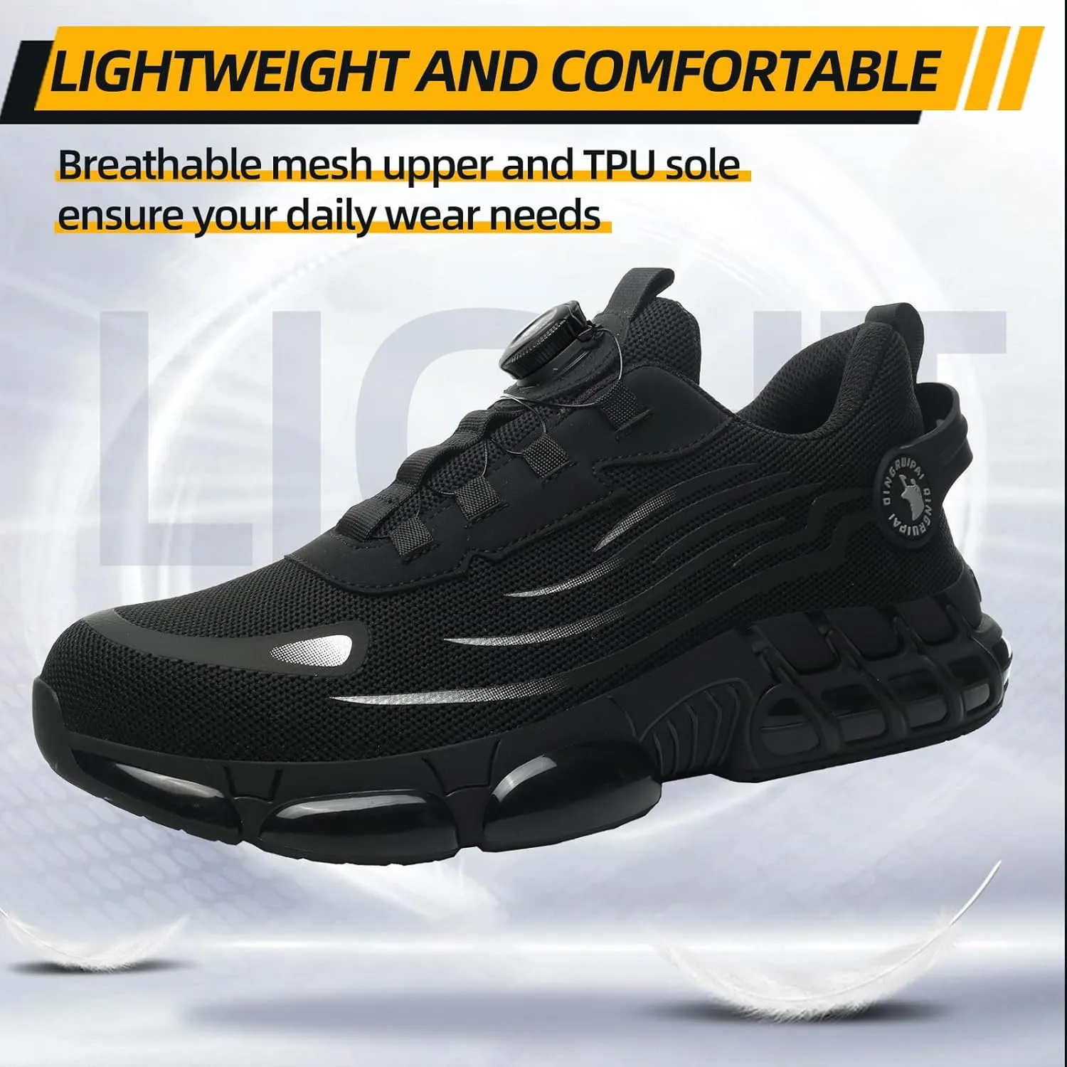 Steel Toe Shoes for Men Women Safety Work Shoes Air Cushion Construction Industrial Shoes Safety Shoes Lightweight Steel Toe Sneakers for Men