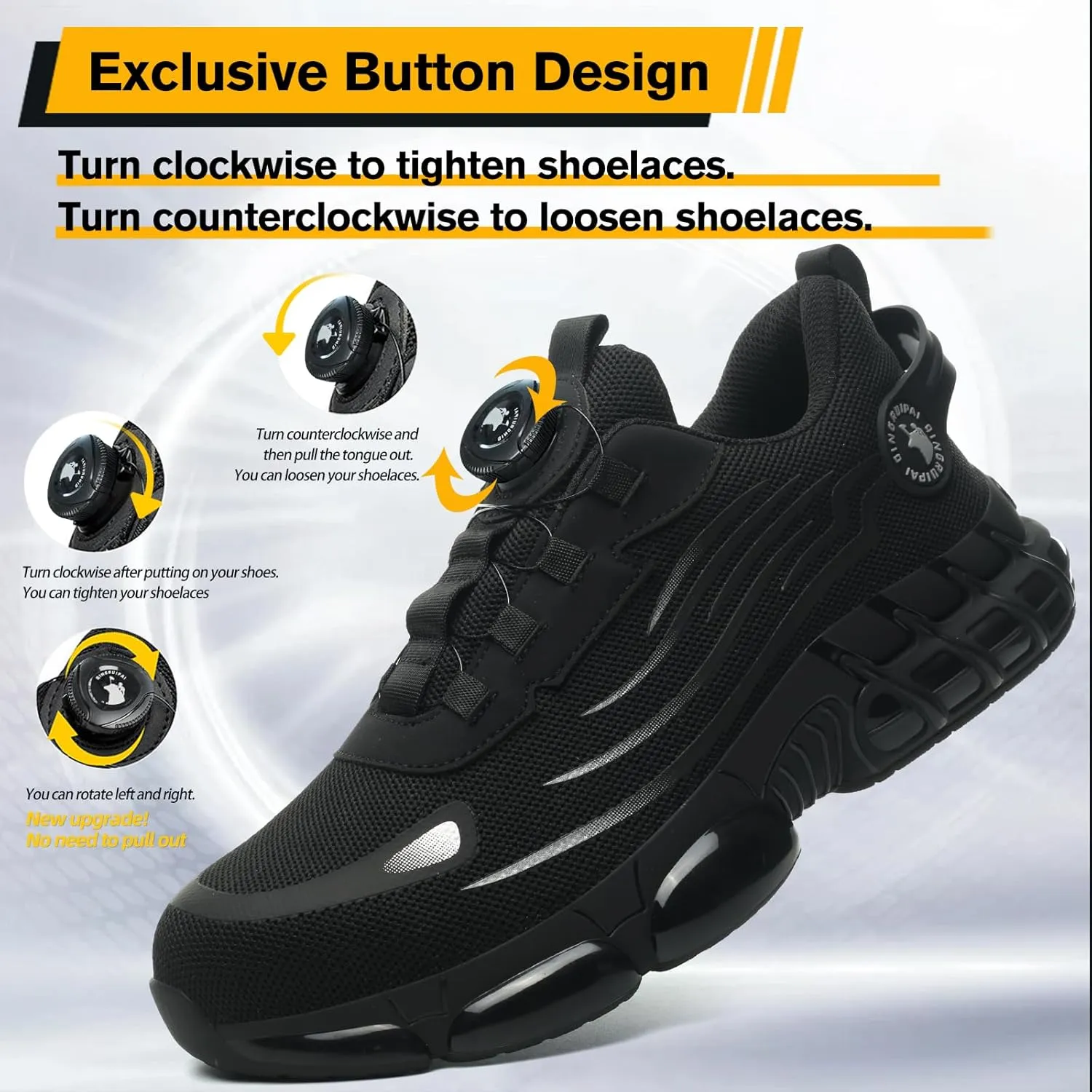 Steel Toe Shoes for Men Women Safety Work Shoes Air Cushion Construction Industrial Shoes Safety Shoes Lightweight Steel Toe Sneakers for Men