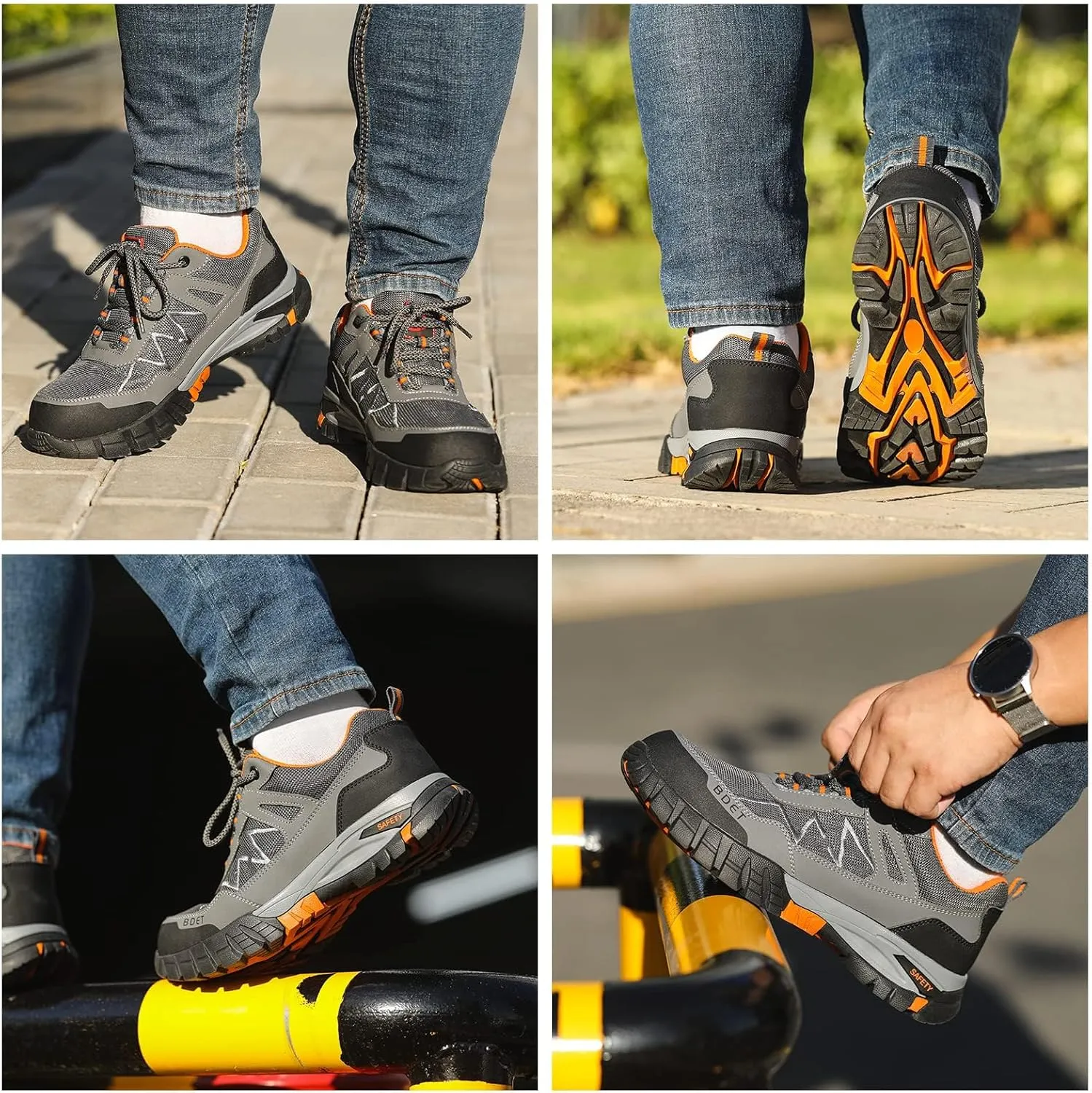 Steel Toe Sneakers Comfortable Safety Shoes for Men Steel Toe Shoes for Women Slip On Construction Work Shoes