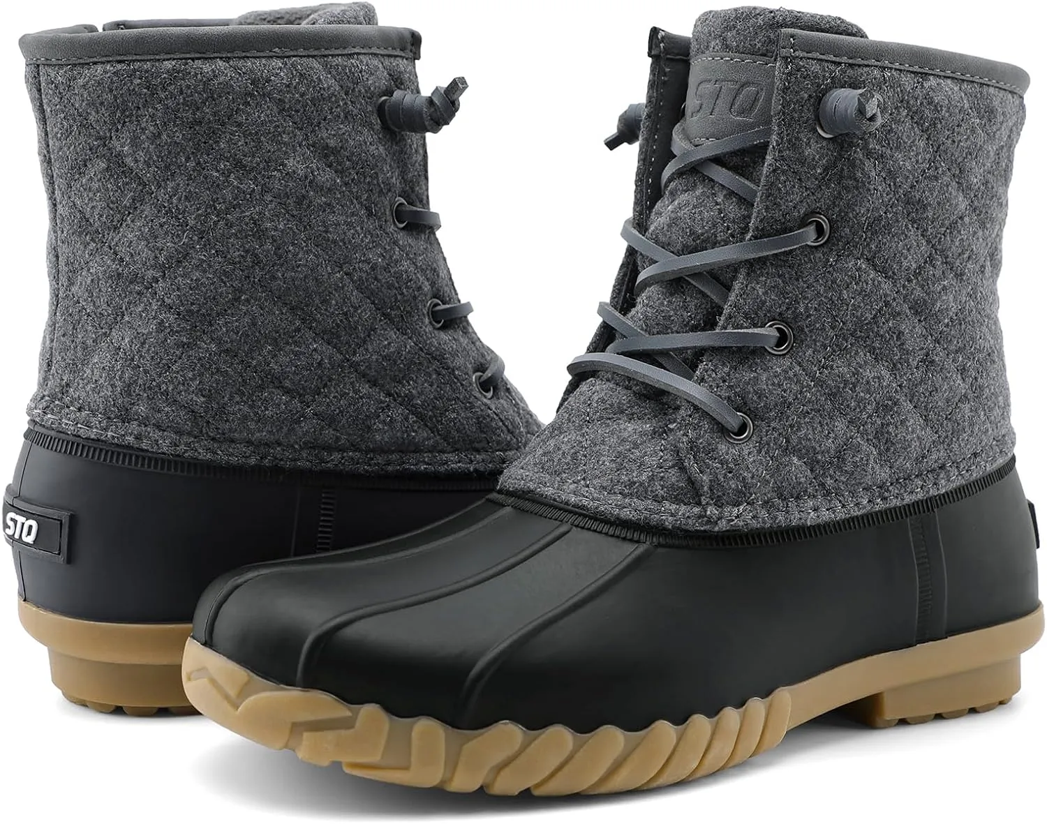 STQ Duck Boots for Women Waterproof Winter Boots Quilted Snow Boots