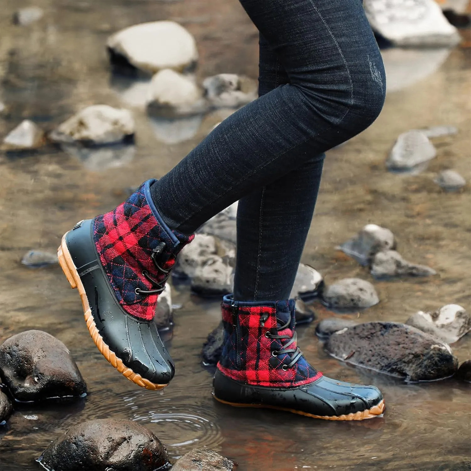 STQ Duck Boots for Women Waterproof Winter Boots Quilted Snow Boots
