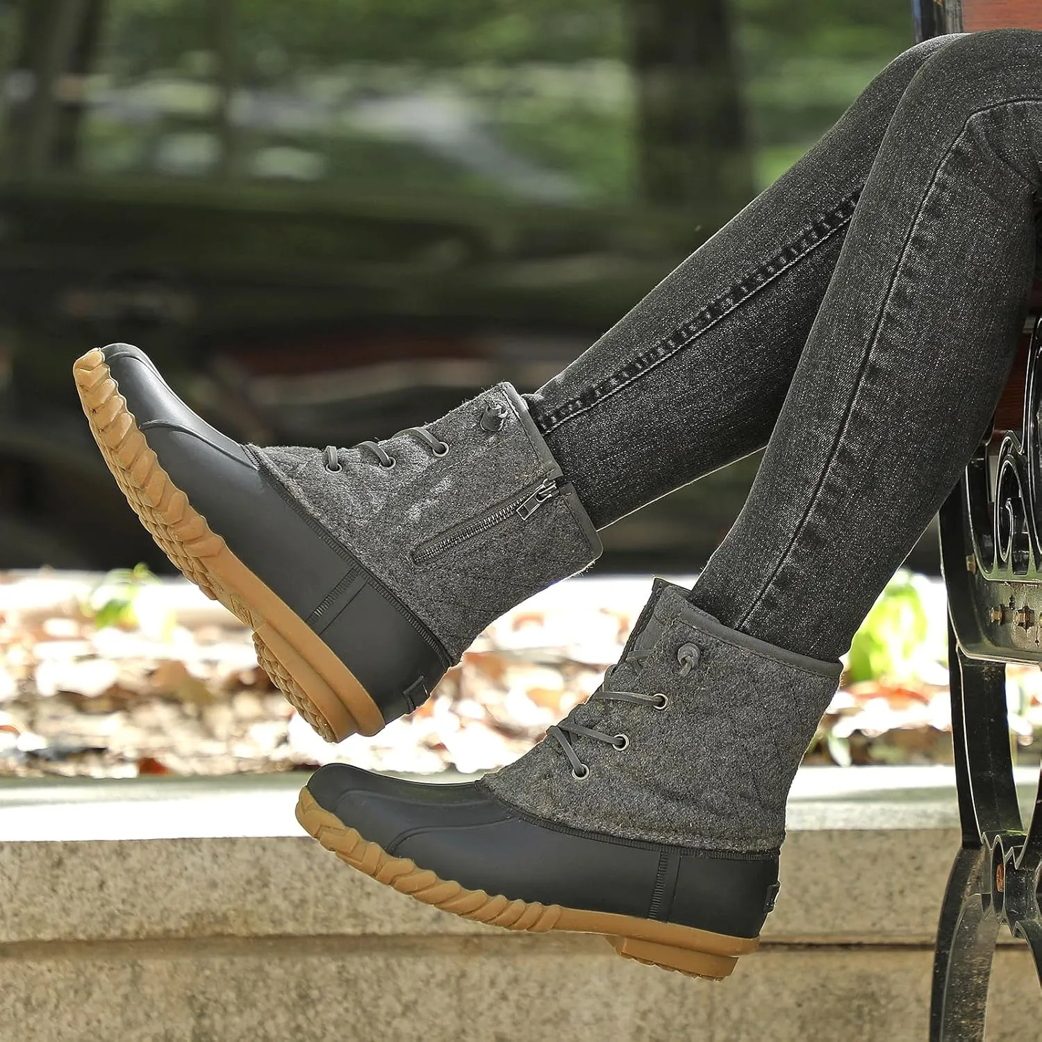 STQ Duck Boots for Women Waterproof Winter Boots Quilted Snow Boots
