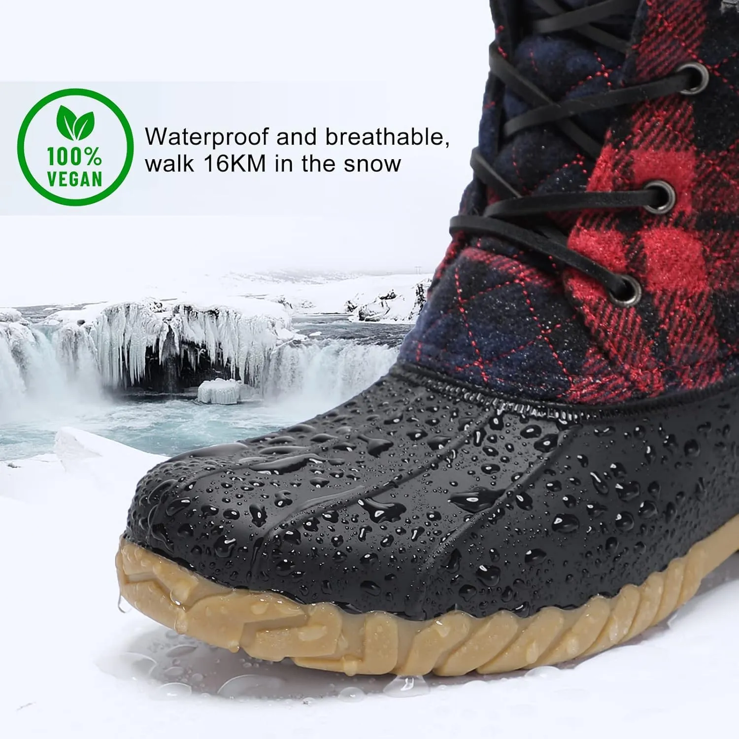 STQ Duck Boots for Women Waterproof Winter Boots Quilted Snow Boots