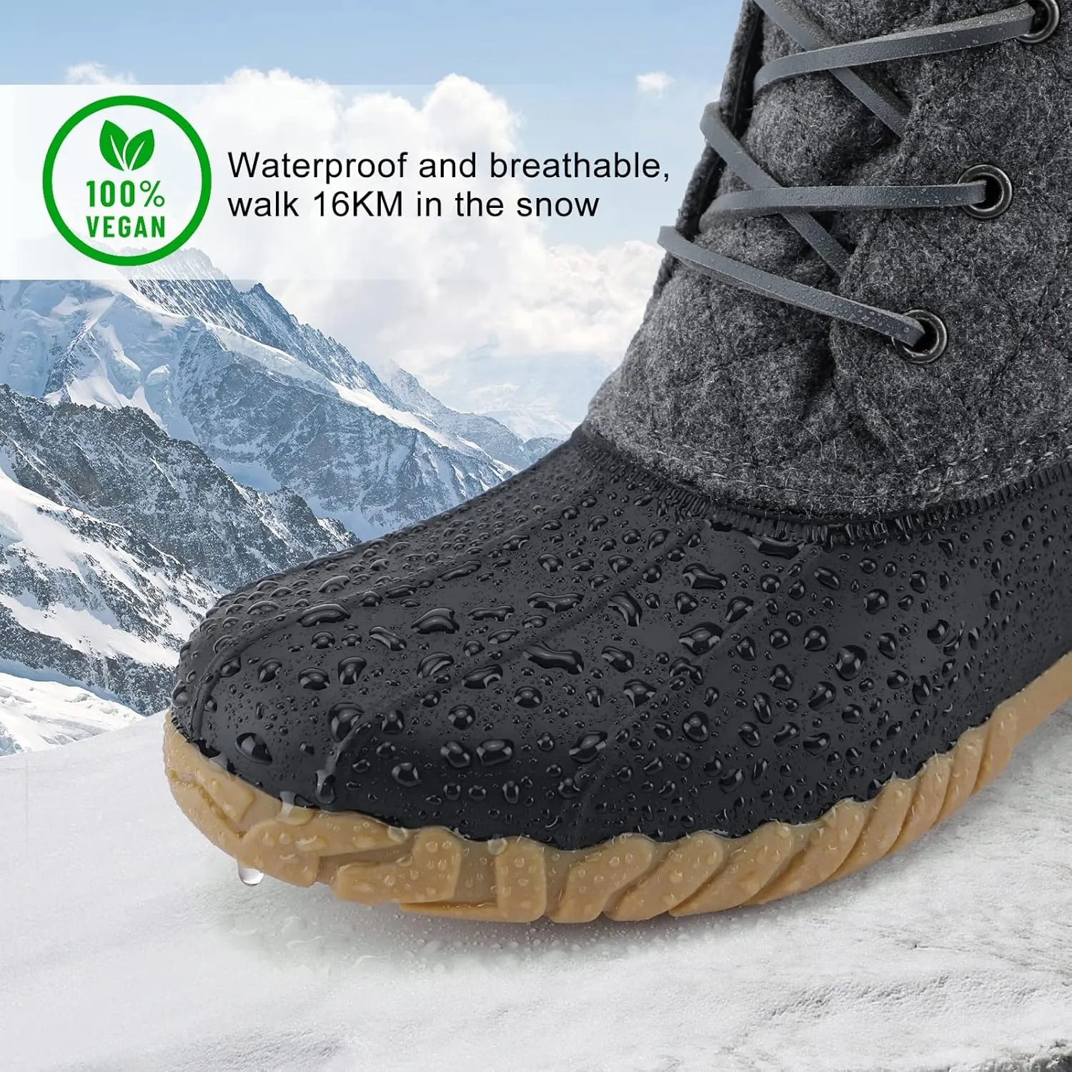 STQ Duck Boots for Women Waterproof Winter Boots Quilted Snow Boots