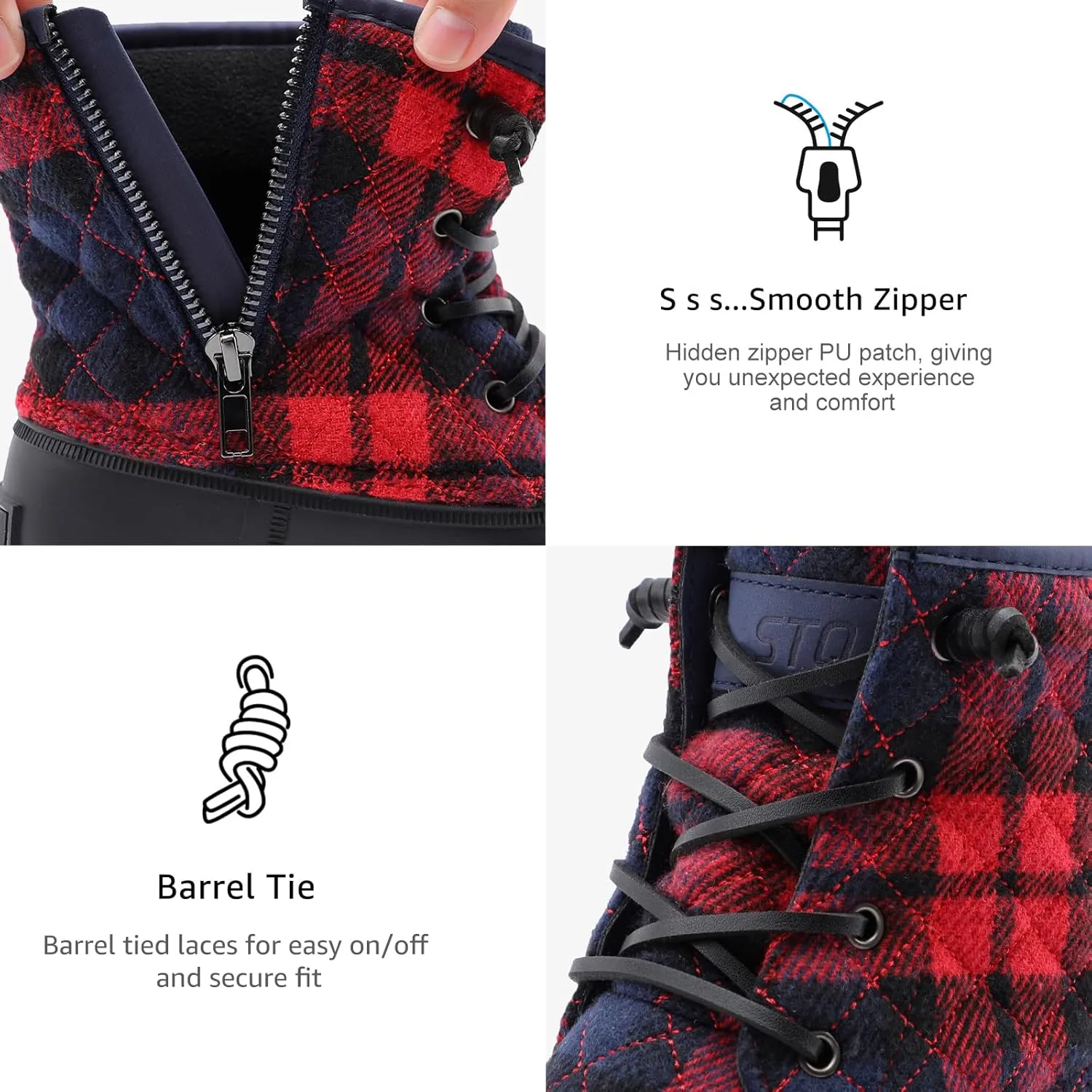STQ Duck Boots for Women Waterproof Winter Boots Quilted Snow Boots