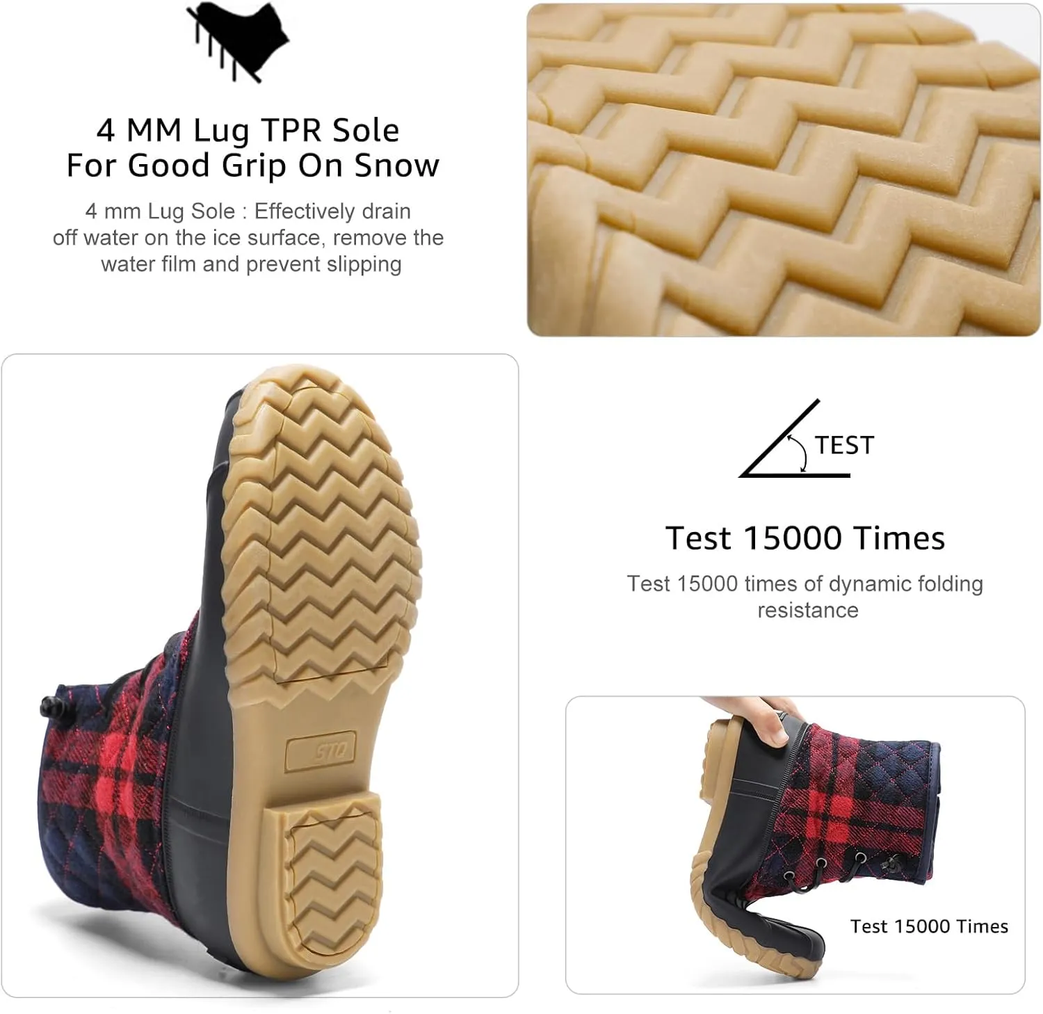 STQ Duck Boots for Women Waterproof Winter Boots Quilted Snow Boots